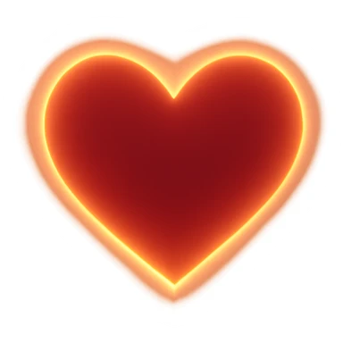 heart with a soft glowing edge, digital illustration, no background sticker