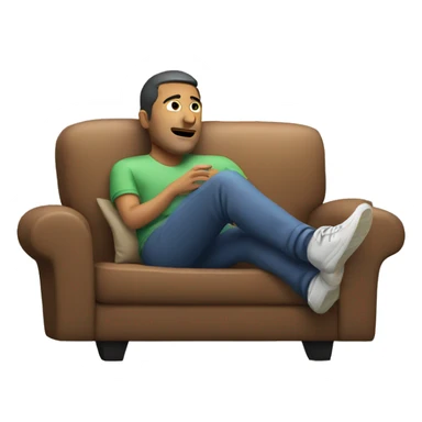 Man relaxing and watching tv sticker