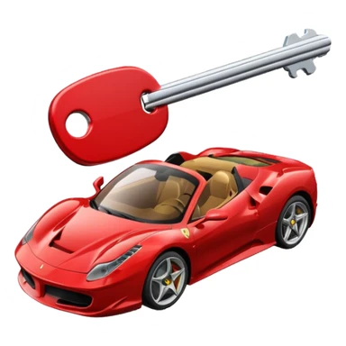 red Ferrari key with a red background sticker