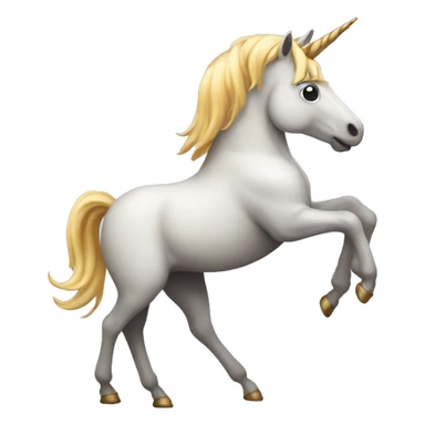 A unicorn dancing with a poop emoji sticker