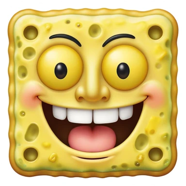 spongebob smiling with teeth sticker