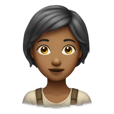 short hair village girl sticker
