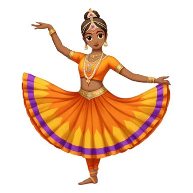 person performing Indian classical dance, colorful costume sticker