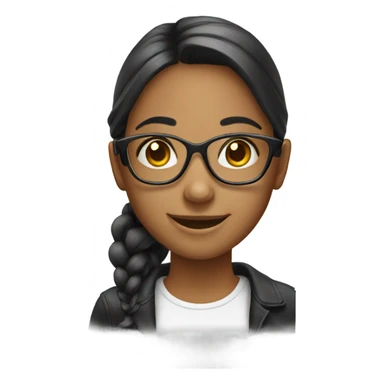 smiling  girlwith glasses phone sticker