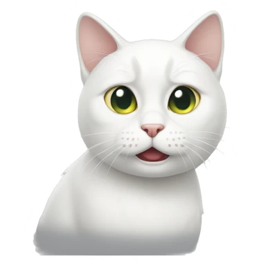 white cat mad sticker