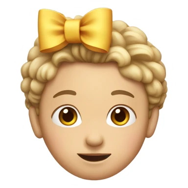 A person with a cute bow on its hair sticker