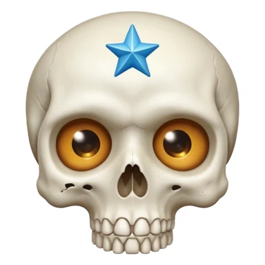 Skull with big stars in the eyes covering the eye section  sticker