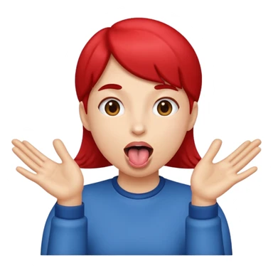 Tongue out  with hands out talking about in it  sticker