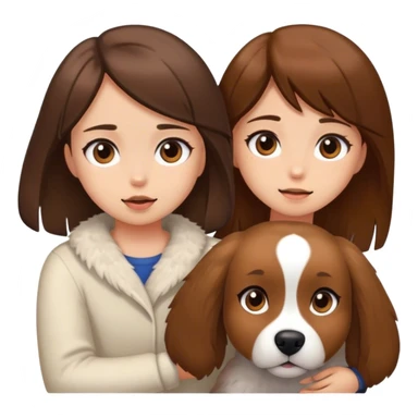 Dog with a brown hair girl sticker