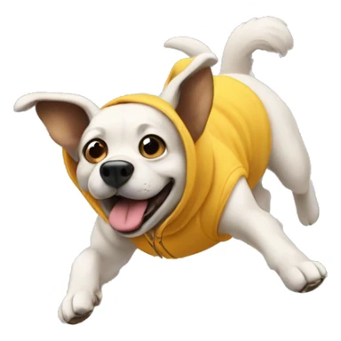 Dog wearing a hoodie doing a backflip sticker