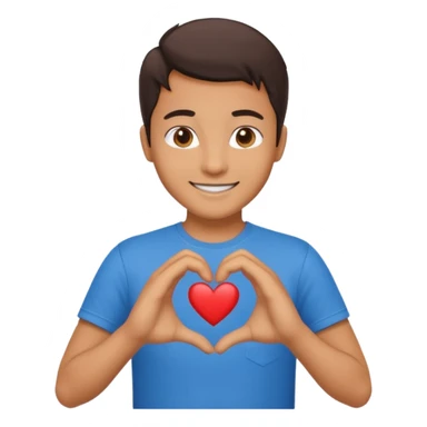 a developer making a heart with hands sticker