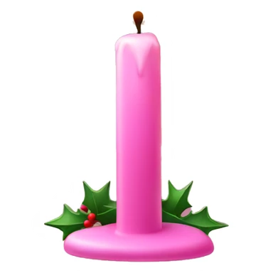 pink candle christmas sticker