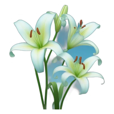 Color Blue sky Lily flowers sticker