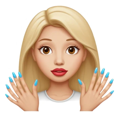 Big lips long nails bestie round head sticker