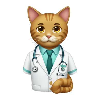 The cat is a doctor sticker