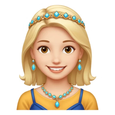 smiling girl with jewelry sticker