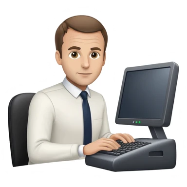 Macron sur l’ordinateur  sticker