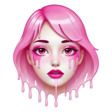 White paint dripping from pink ombre glossy lips sticker