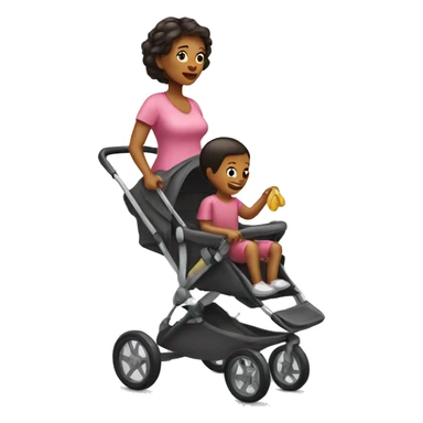 mom with a stroller sticker
