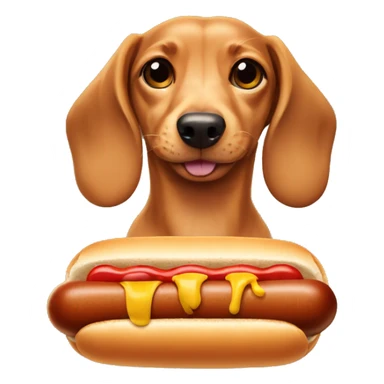 Dachshund puppy with a hot dog sticker
