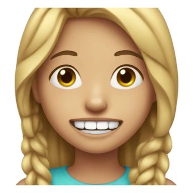 girl with braces sticker