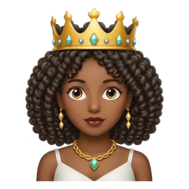 Una mujer negra rizada con una corona sticker