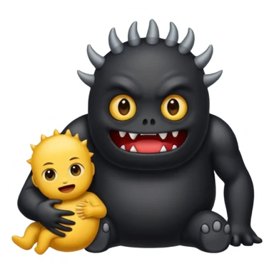 Black body monster with baby emoji sticker