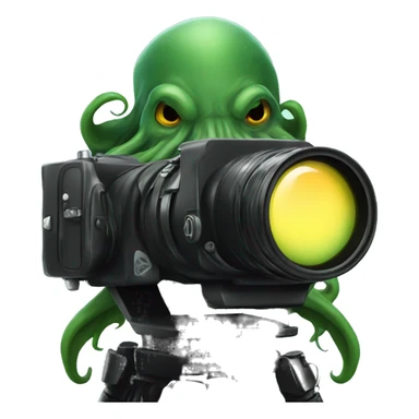 Cthulhu behind camera sticker