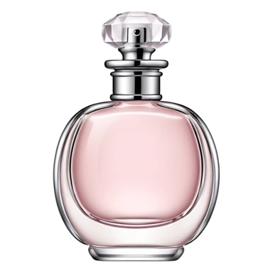 Delicate vintage light pink perfume bottle with silver details sticker
