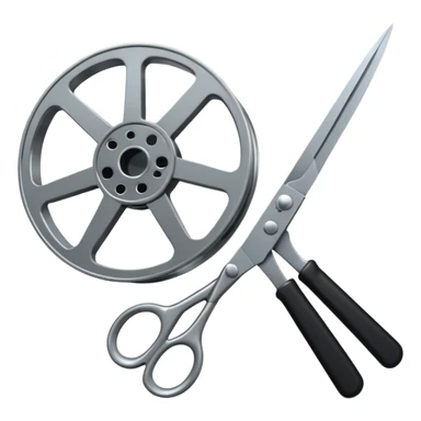 cutting film reel with scissors sticker