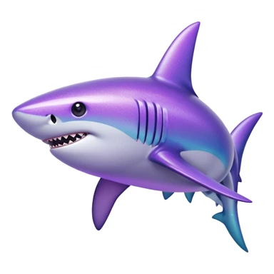 Glitter purple Shark sticker