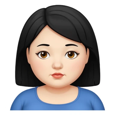 약간 통통한 여자 검은머리 sticker