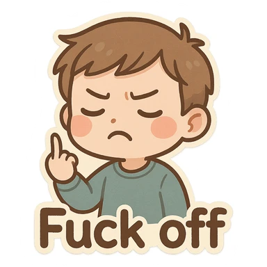 Fuck off text sticker, remove background sticker
