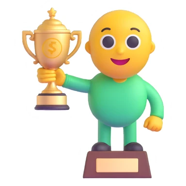 an emoji of emoji holding a trophy sticker