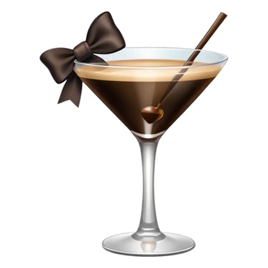espresso martini with big Black Bow on martini على الكاس  sticker
