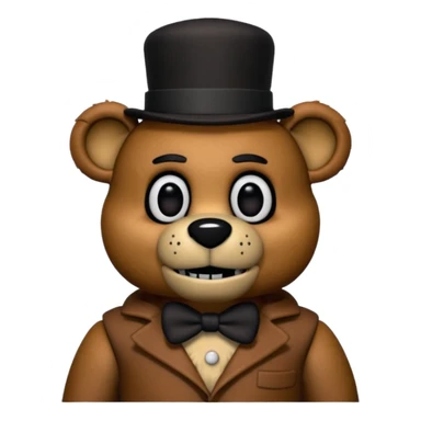 Freddy Fazbear with black and tiny hat from Five Nights At Freddy's Movie sticker