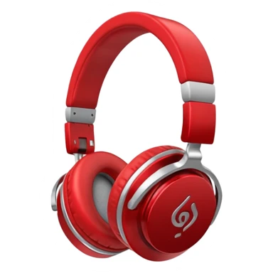 red and silver headphones sticker