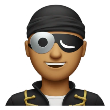 bald guy with pirate eye patch sticker