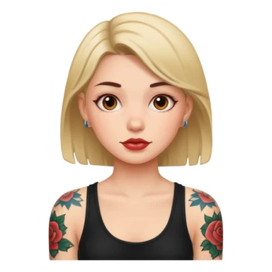 Girl with tattoo sticker