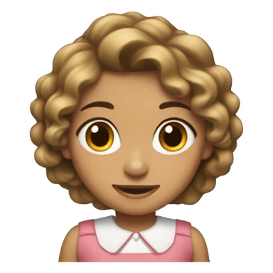 Niña morenita cabello café  medio chino sticker