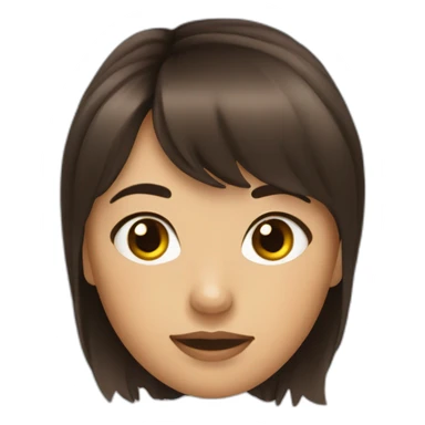 Fille brune frange sticker