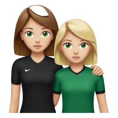 Maman cheveux marrons chemise noir et fille cheveux blond yeux verts tricot sport  sticker