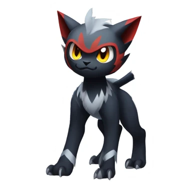 Edgy Cool Kawaii Litten-Absol-Pokémon Full Body sticker
