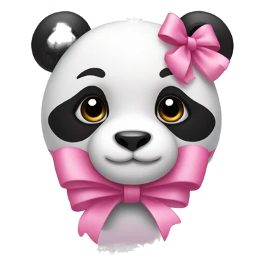 Panda with a pink bow sticker