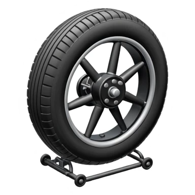 The aircraft's landing gear is one inflated, plump wheel with a strut, black in color, cartoon-style, isometric sticker