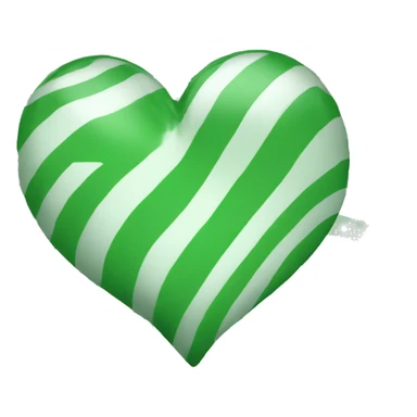 Green heart with curved white stripes sticker