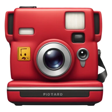 red polaroid camera with a bow sticker