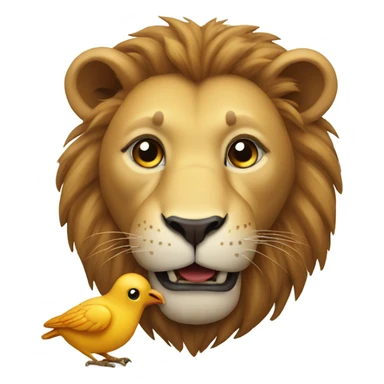 Lion eating bird sticker