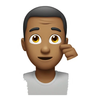  A emoji who is touching his forehead with fingers sticker