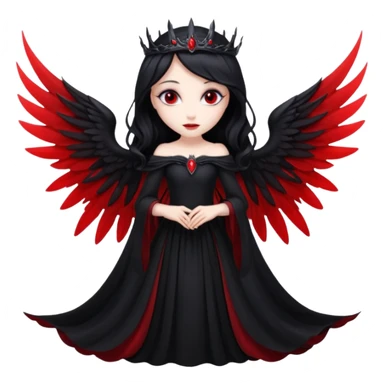 Dark fairy queen – Black gown, red eyes, wings


























 sticker
